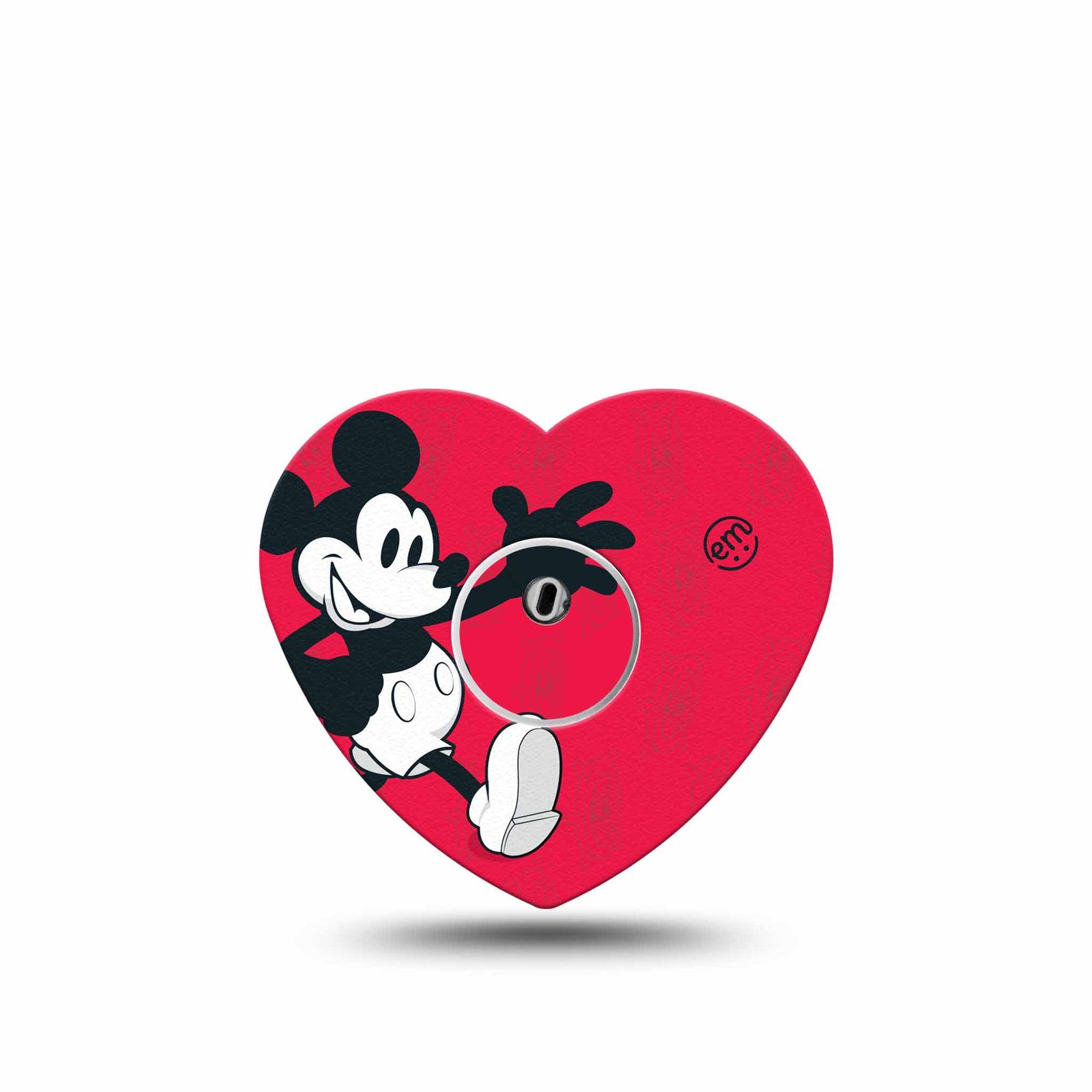 ExpressionMed Magical Mouse Freestyle Libre 3 Heart Shape Tape Single Tape and Single Sticker Timeless Mickey Mouse Clubhouse Patch CGM Design