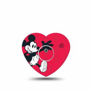ExpressionMed Magical Mouse Freestyle Libre 3 Heart Shape Tape Single Tape and Single Sticker Timeless Mickey Mouse Clubhouse Patch CGM Design