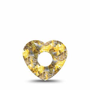 ExpressionMed Fall Camo Freestyle Libre 3 Heart Shape Tape Single Tape Nature Inspired Camo Patch CGM Design