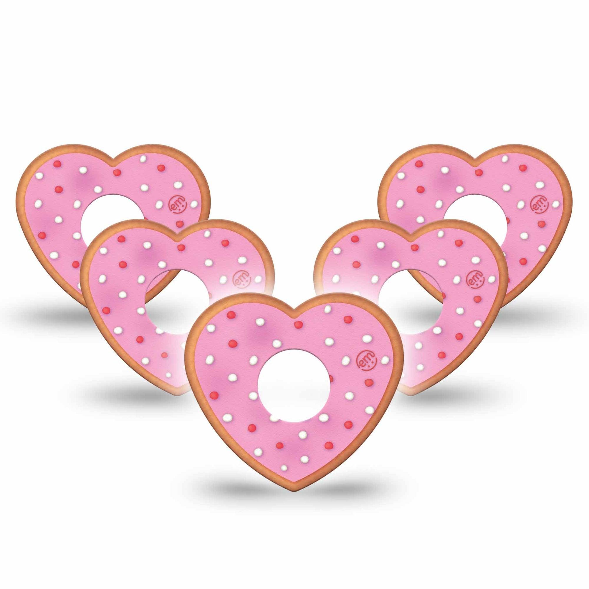 ExpressionMed Kiss Me Cookie Freestyle Libre 3 Heart Shape Tape 5- Pack Tape Kiss Me Cookie Heart, Patch CGM Design