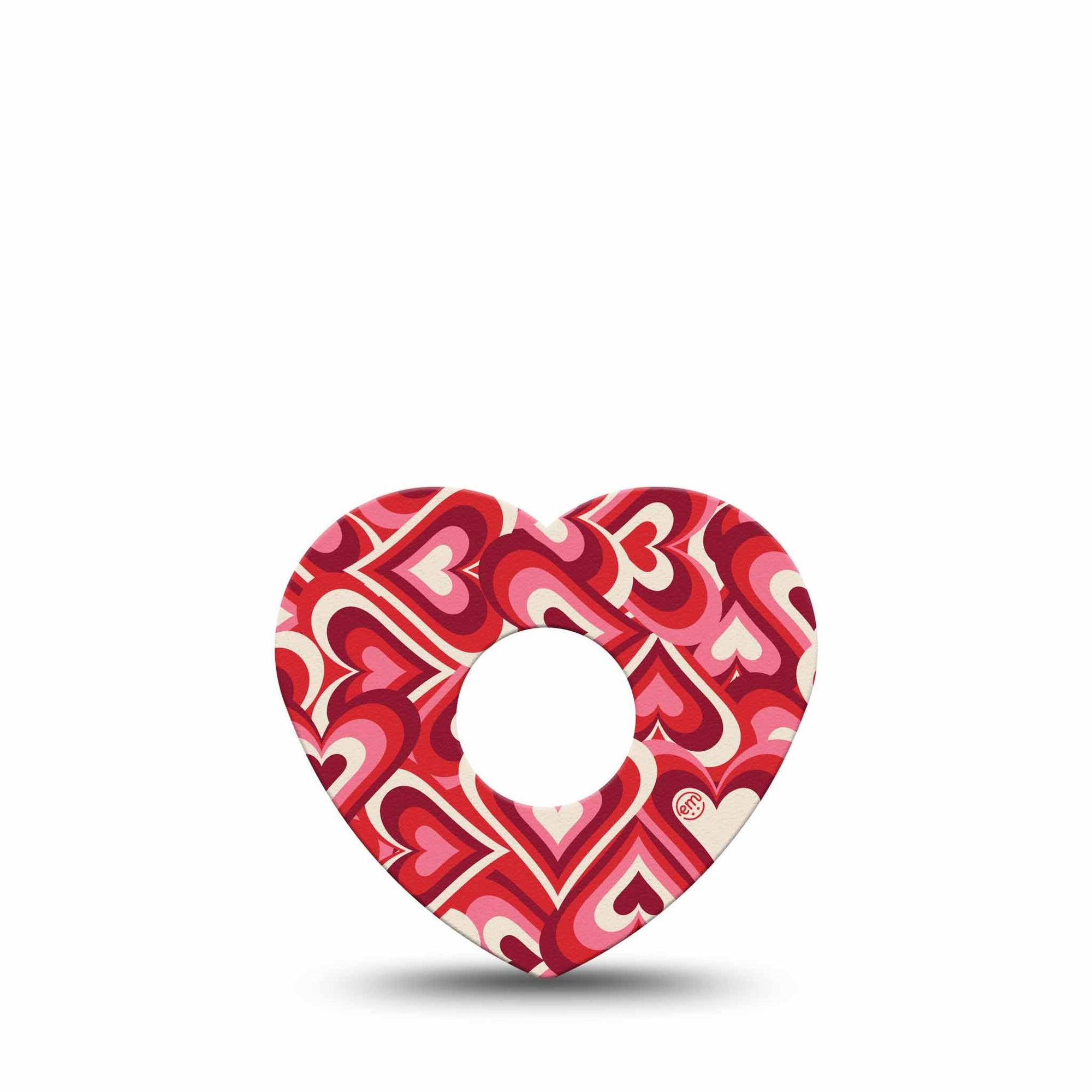 ExpressionMed Valentine Hearts Freestyle Libre 3 Heart Shape Tape Single Tape Heart Burst Pattern, Patch CGM Design