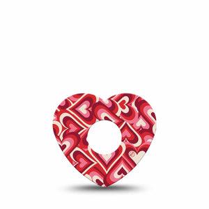 ExpressionMed Valentine Hearts Freestyle Libre 3 Heart Shape Tape Single Tape Heart Burst Pattern, Patch CGM Design