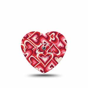 ExpressionMed Valentine Hearts Freestyle Libre 3 Heart Shape Tape Single Tape and Single Sticker 3D Heart Burst Inspired, Patch CGM Design