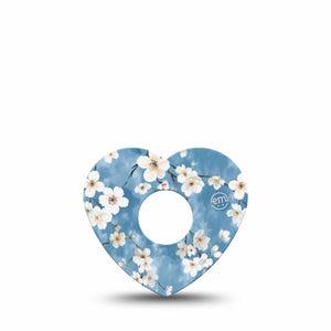 ExpressionMed Cherry Blossom Freestyle Libre 3 and Libre 3 Plus Heart Shape Tape 5-Pack Tape Elegant Cherry Blossom Tree, Patch CGM Design