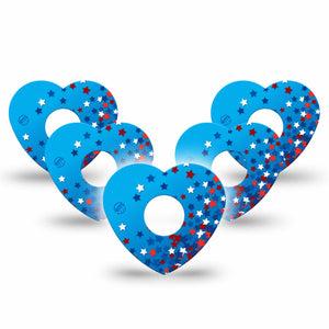 ExpressionMed Confetti Stars Freestyle Libre 3 and Libre 3 Plus Heart Shape Tape 5-Pack Tape Fun Explosive Confetti Stars, Patch CGM Design