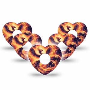 ExpressionMed Rising Phoenix Freestyle Libre 3 and Libre 3 Plus Heart Shape Tape, 5-Pack Tape Strength and Hope Symbolism, Patch CGM Design