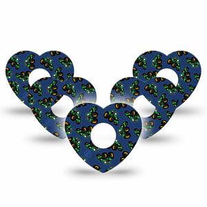 ExpressionMed Tractors Freestyle Libre 3 and Libre 3 Plus Heart Shape Tape 5-Pack Tape Agriculture Tractor, Patch CGM Design