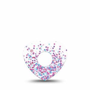 Confetti Heart Libre 3 Tape, Single, Colorful Streamers Themed, CGM Adhesive Patch Design