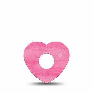 ExpressionMed Pink Horizon Heart Libre 3 Tape, Single, Sketched Pink Canvas Inspired, CGM Plaster Patch Design