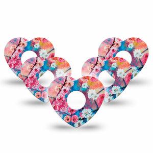 ExpressionMed Branching Out Freestyle Libre 3 Heart Shape 5-Pack Widening Horizons Overlay Patch CGM Design