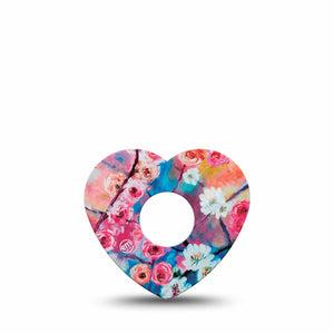 ExpressionMed Branching Out Freestyle Libre 3 Heart Shape Single Floral Fantasy Overlay Patch CGM Design