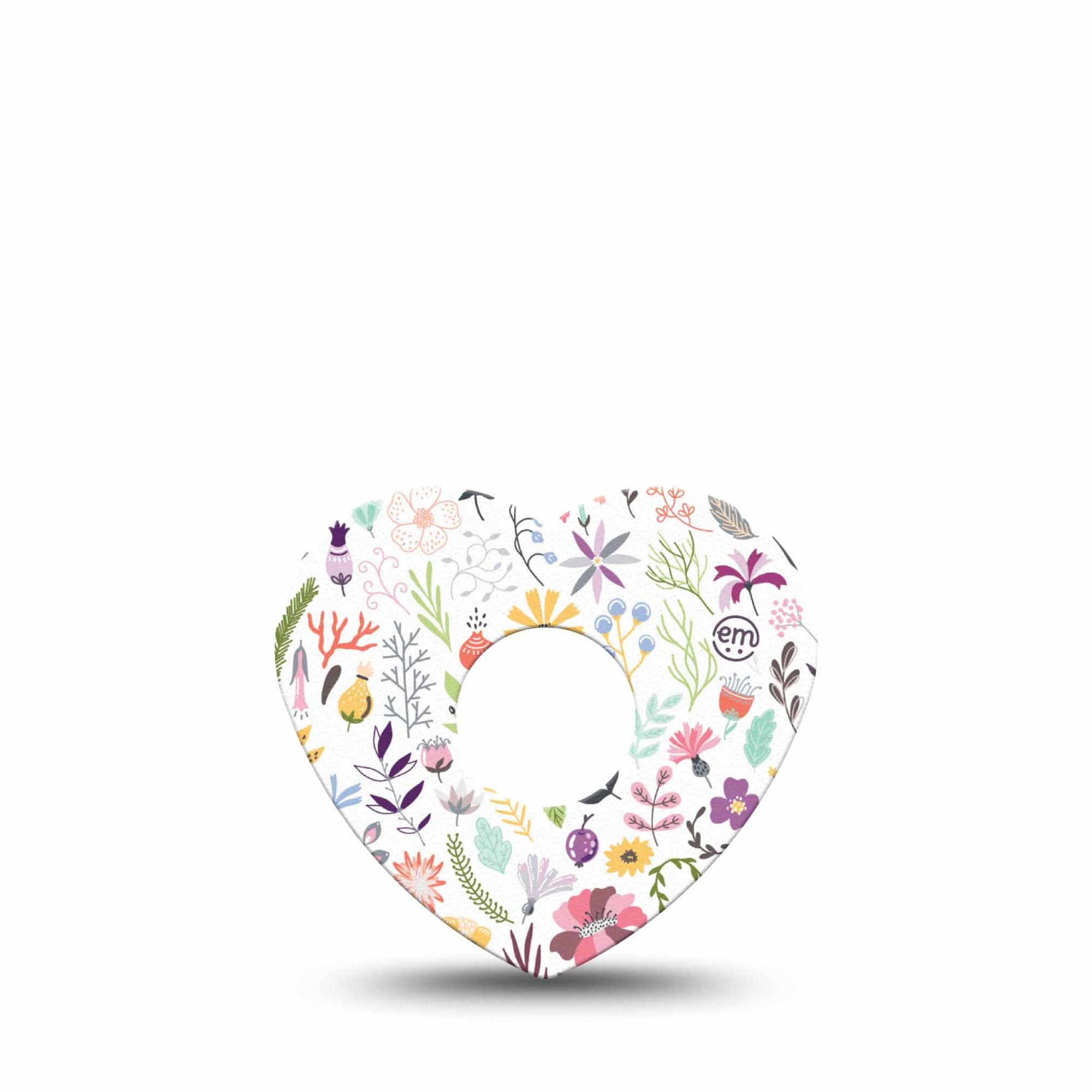 ExpressionMed Springy Stems Freestyle Libre 3 and Libre 3 Plus Heart Shape Tape Single Tape Garden Decor, Plaster CGM Design