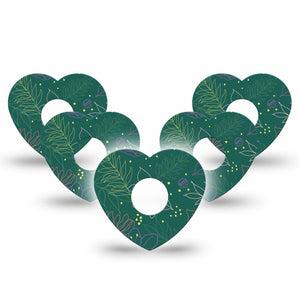ExpressionMed Graphic Petals Freestyle Libre 3 and Libre 3 Plus Heart Shape Tape 5-Pack Tape Elegant Petals, Patch CGM Design