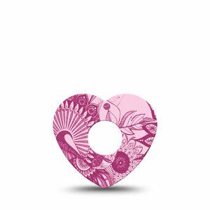 ExpressionMed Magenta Dani Freestyle Libre 3 and Libre 3 Plus Heart Shape Tape Single Tape Dani Collection, Plaster CGM Design