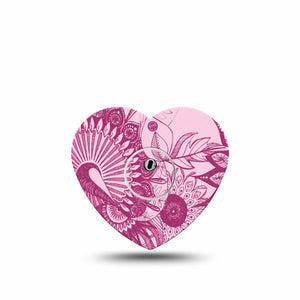 ExpressionMed Magenta Dani Freestyle Libre 3 and Libre 3 Plus Heart Shape Tape Single Tape and Single Sticker Stylish Dani, Plaster CGM Design