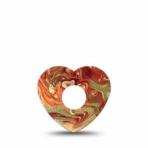 ExpressionMed Rustic Marble Freestyle Libre 3 Heart Shape Tape Single Tape Old Stone Patch CGM Design