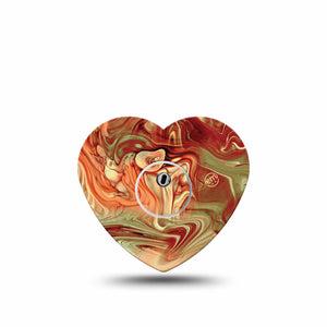 ExpressionMed Rustic Marble Freestyle Libre 3 Heart Shape Tape Single Tape Old Stone Patch CGM Design with center sticker