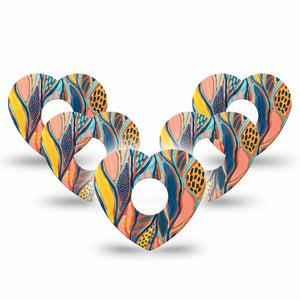 ExpressionMed Twisted Seaweed Heart Libre 3 Tape, 5-Pack, Edible Seaweed Themed, CGM Adhesive Patch Design
