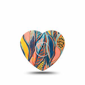ExpressionMed Twisted Seaweed Heart Libre 3 Tape, Single, Seaweed Artwork Themed, CGM Plaster Patch Design with center sticker