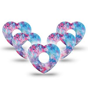 Ascendant The Rise Heart Libre 3 Tape, 5-Pack, Galaxy Inspired, CGM Plaster Patch Design