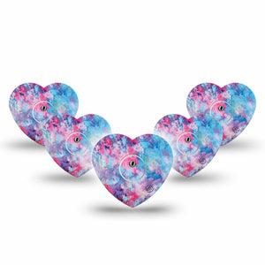 Ascendant The Rise Heart Libre 3 Tape, 5-Pack Tape and Sticker, Galaxy Inspired, CGM Plaster Patch Design