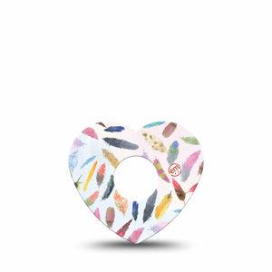 ExpressionMed Feathers Freestyle Libre 3 and Libre 3 Plus Heart Shape Tape Single Tape Soft Plumes, Patch CGM Design