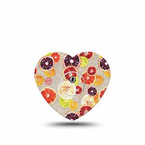 Citrus Slices Heart Libre 3 Tape, Single Tape and Sticker, Slices of Citrus Fruit Inspired, CGM Plaster Patch Design