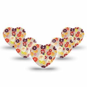 Citrus Slices Heart Libre 3 Tape, 5-Pack Tape and 5-Pack Sticker, Sour Citrus Fruit Slices Inspired, CGM Plaster Patch Design