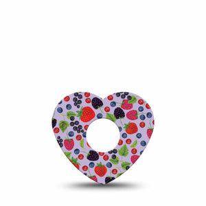 ExpressionMed Wild Berries Heart Libre 3 Tape, Single, Berry Family Inspired, CGM Overlay Patch Design