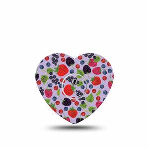 ExpressionMed Wild Berries Heart Libre 3 Tape, Single, Berry Family Inspired, CGM Overlay Patch Design with center sticker