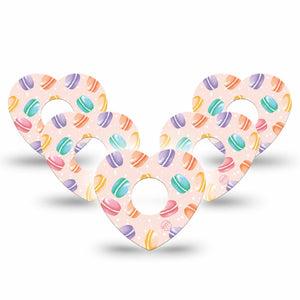 ExpressionMed Macarons Freestyle Libre 3 Heart Shape Tape 5-Pack Fancy Cookies Patch CGM Design