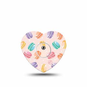 ExpressionMed Macarons Freestyle Libre 3 Heart Shape Tape Single Tape Almond Cookies Patch CGM Design with Center Sticker