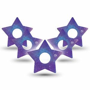 ExpressionMed Galaxy Freestyle Libre 3 and Libre 3 Plus Star Shape Tape 5-Pack Tape Space Galaxy Overlay Tape CGM Design
