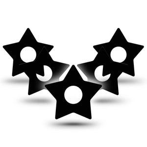 ExpressionMed 5 Pack of Black Star shaped Plaster Design