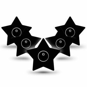 ExpressionMed 5 Pack Tape and 5-Pack Sticker of Black Star shaped Plaster Design