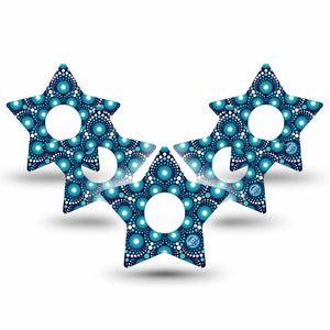 ExpressionMed Dot Art Freestyle Libre 3 Star Shape Tape 5-Pack Circular Artwork Patch CGM Design
