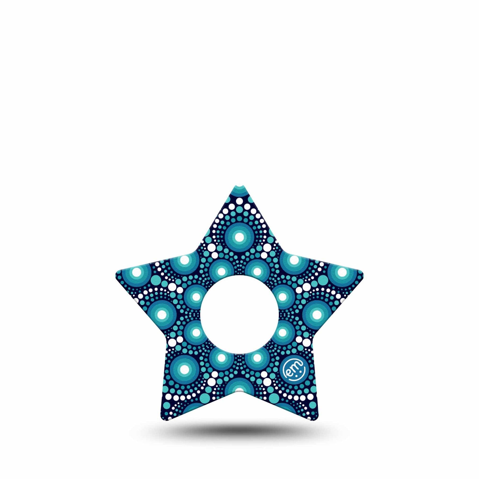 ExpressionMed Dot Art Freestyle Libre 3 Star Shape Tape Single Spiral Dots Patch CGM Design