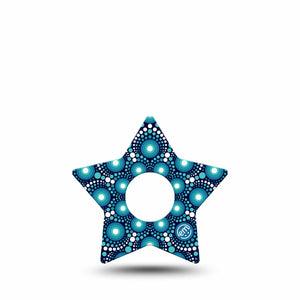 ExpressionMed Dot Art Freestyle Libre 3 Star Shape Tape Single Spiral Dots Patch CGM Design
