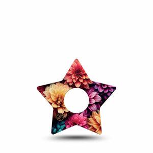 ExpressionMed Dahlia Bouquet Freestyle Libre 3 Star Shape Single Floral Dahlia Pattern Plaster CGM Design