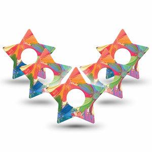 ExpressionMed Flower Song Freestyle Libre 3 Star Shape 5-Pack Unique Etta Vee Creations Plaster CGM Design