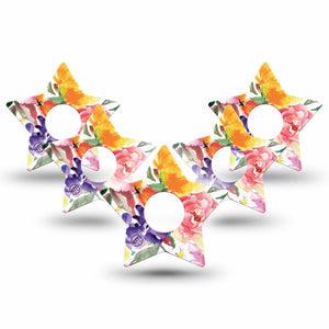 ExpressionMed Floral Art Freestyle Libre 3 Star Shape 5-Pack wildflower motif Plaster CGM Design
