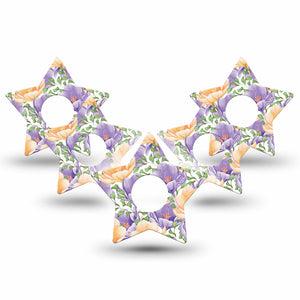 ExpressionMed Crocus Flowers Freestyle Libre 3 Star Shape 5-Pack early spring bloomer Plaster CGM Design