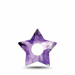 ExpressionMed Purple Storm Freestyle Libre 3 Star Shape Tape Single transparent like purple smoke Plaster CGM Design