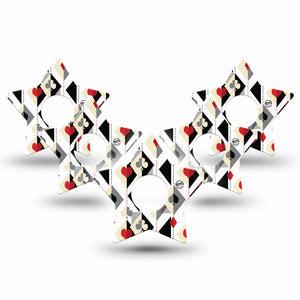 ExpressionMed Playing Cards Freestyle Libre 3 and Libre 3 Plus Star Shape Tape 5-Pack Tape Classic French Playing Cards, Patch CGM Design