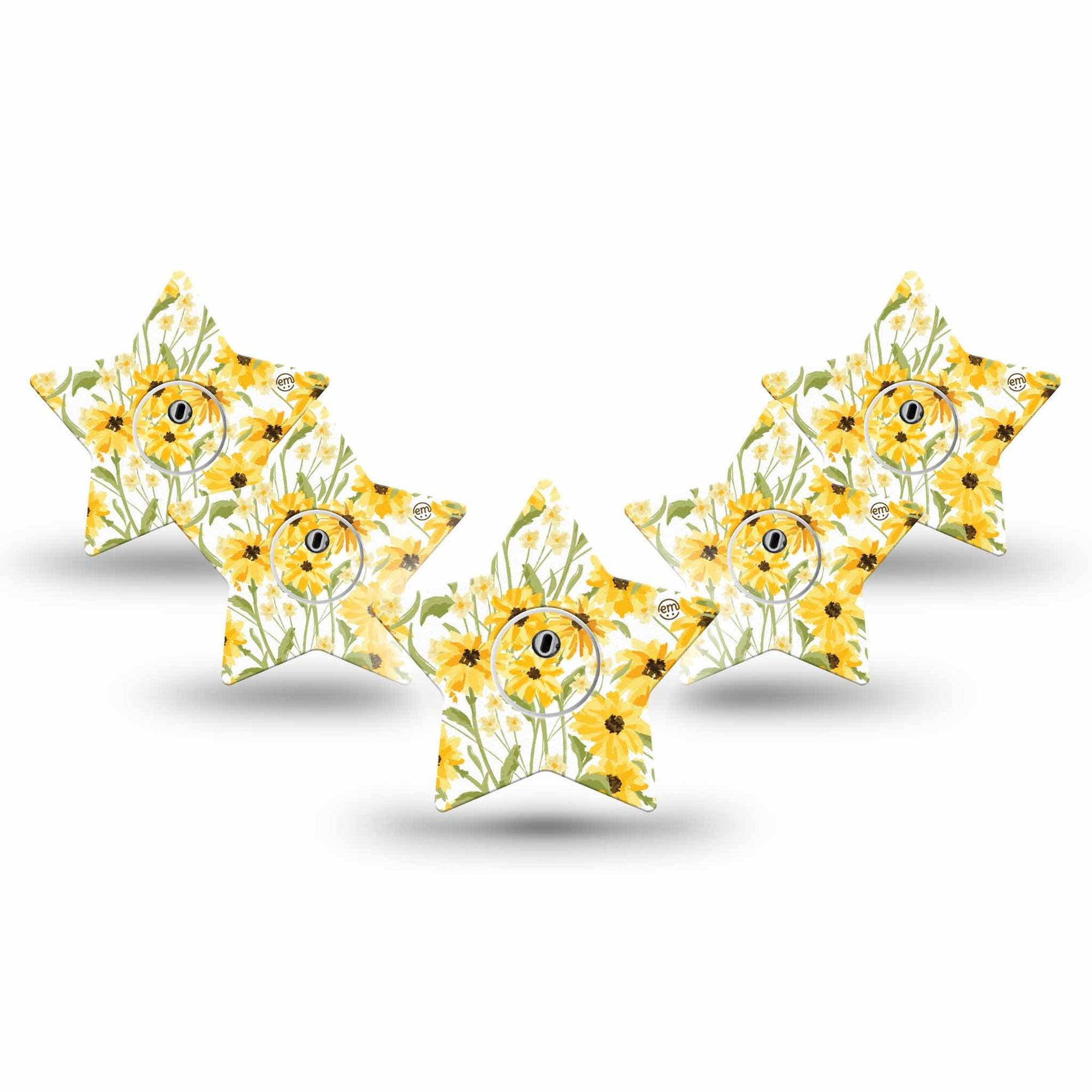 ExpressionMed Yellow Mosaic Floral Libre 3 Star Patch