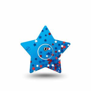 ExpressionMed Confetti Stars Freestyle Libre 3 and Libre 3 Plus Star Shape Tape Single Tape and Single Sticker Star Sprinkles, Patch CGM Design