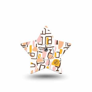 ExpressionMed Squiggles Freestyle Libre 3 and Libre 3 Plus Star Shape Tape, Single Tape and Single Sticker Eye-Catching Shapes, Patch CGM Design