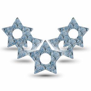 ExpressionMed Seashells Freestyle Libre 3 and Libre 3 Plus Star Shape Tape, 5-Pack Tape Aesthetic Sea Shell Pattern, Patch CGM Design