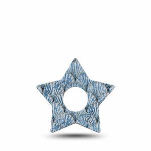 ExpressionMed Seashells Freestyle Libre 3 and Libre 3 Plus Star Shape Tape, Single Tape Summertime Sea Shells, Patch CGM Design