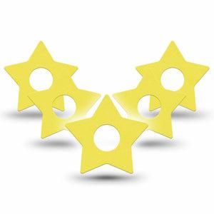 ExpressionMed Butter Yellow Freestyle Libre 3 and Libre 3 Plus Star Shape Tape, 5-Pack Tape Basic Color, Patch CGM Design